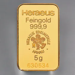 Goldbarren 5g HERAEUS geprägt