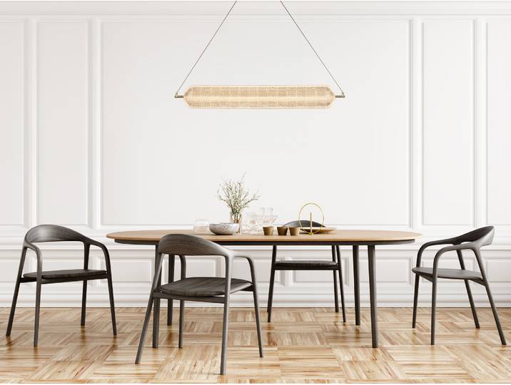 Suspension LED Capsule 15 x 15 x 108cm Laiton Acier brossé Verre acrylique LED Module LED