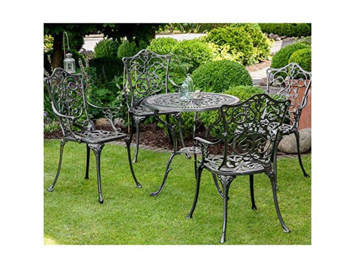 Merxx 5tlg. Lugano Set, 4 Lugano Sessel, 1 Lugano Tisch, graphit