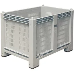 BRB Palettenbox mit 4 Füßen, Wände geschlitzt, LxBxH 1200x800x850 mm