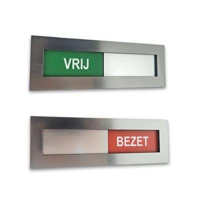 CombiCraft Schiebeschild "Vrij-Bezet" mit Klebeband, 145 x 48 mm - 10er Pack