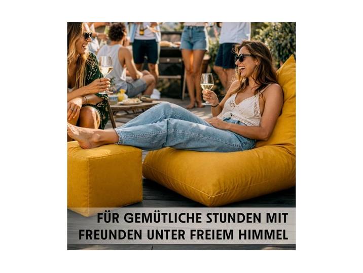 Sitzsack URBANARA Basic-Outdoor Triangle, 300 l , gelb (senfgelb), B:100cm H:150cm T:100cm, Sitzsäcke, Sitzsack