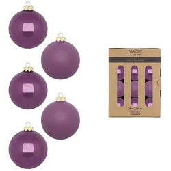 24 Weihnachtskugeln Glas 3cm Christbaumkugeln Weihnachtsbaumkugeln Weihnachten Christbaumschmuck Weihnachtsbaumschmuck Wild Mauve