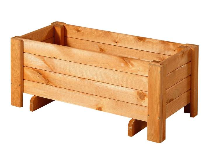 Pflanzkübel PROMADINO, braun, Holzwerkstoff, Pflanzgefäße, Pflanzkübel, BxTxH: 78x38x34 cm