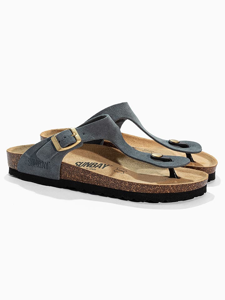 Sunbay Leder-Zehentrenner "Camelia" in Grau - 42