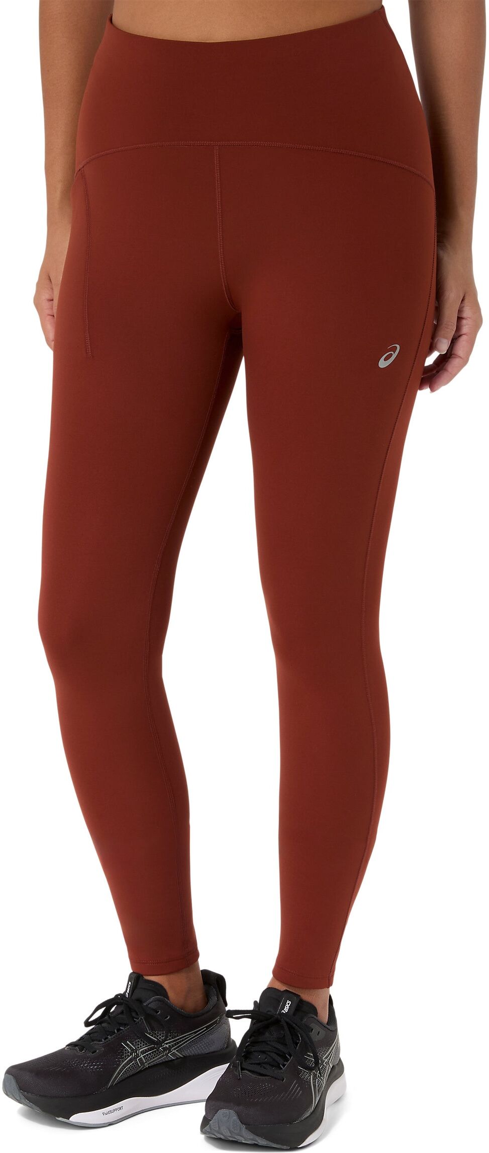 Lauftights ASICS "ROAD WINTER HIGH WAIST TIGHT", Damen, Gr. XS, N-Gr, singed rot, Obermaterial: 79% Polyester, 21% Elasthan, Hosen Lauftights, Wärmend, Reflektierend, Smartphone-Fach singed rot XS, N-Gr