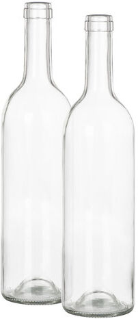 Deko-Glasflaschen, 31,5 cm, 7,5 cm Ø, 2 Stück