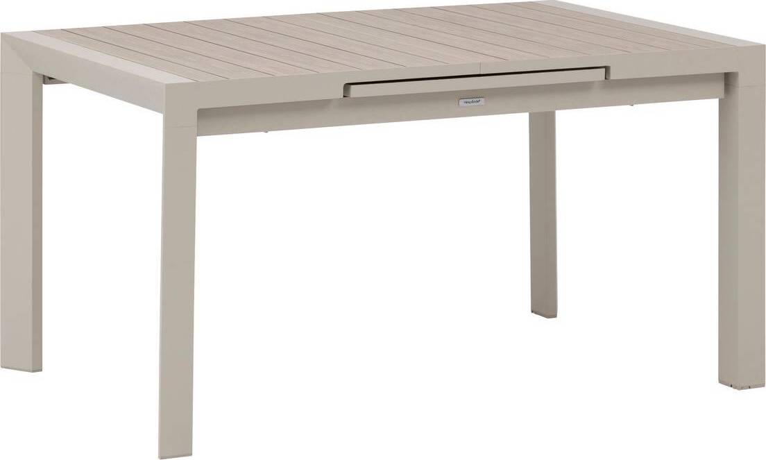 Ausziehbarer gartentisch "evasion" holzoptik leinen &amp ton 8 plätze lates aus aluminium - Hespéride