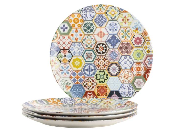 MÄSER Platzteller-Set Amarante Bunt Steinzeug 4 Stk - Platzteller-Set
