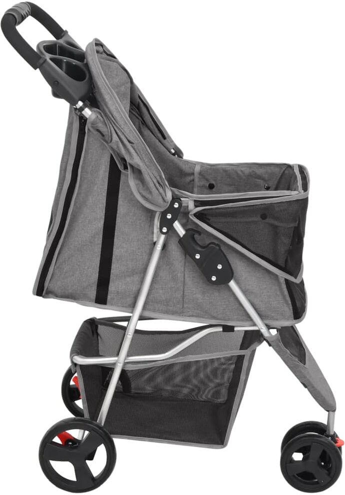 vidaXL Poussette pour chien pliante Gris 80x46x98 cm Tissu Oxford
