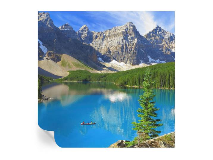 Wallfluent Fototapete 250x250 cm - Bergsee, Blau, 250x250 cm, Tapeten & Wandverkleidungen, Fototapeten