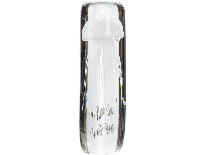 Skulptur GILDE Dekoobjekt Qualle transparent , transparent (klar, weiß), B:9cm H:30cm T:10cm, Glas, Dekofiguren, Skulptur, Meeresdeko Meerestier maritim Glasdekofigur Tischdekoration
