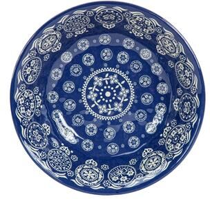 Paseo Road by HiEnd Accents Tasha Polizzi for Paseo Road Patchwork Bandana 4 Piece Indigo Medallion Melamine Western Bowl Set