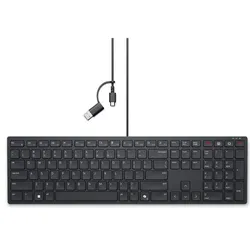 Dell KB525C (Eng. Int., Kabelgebunden), Tastatur, Schwarz