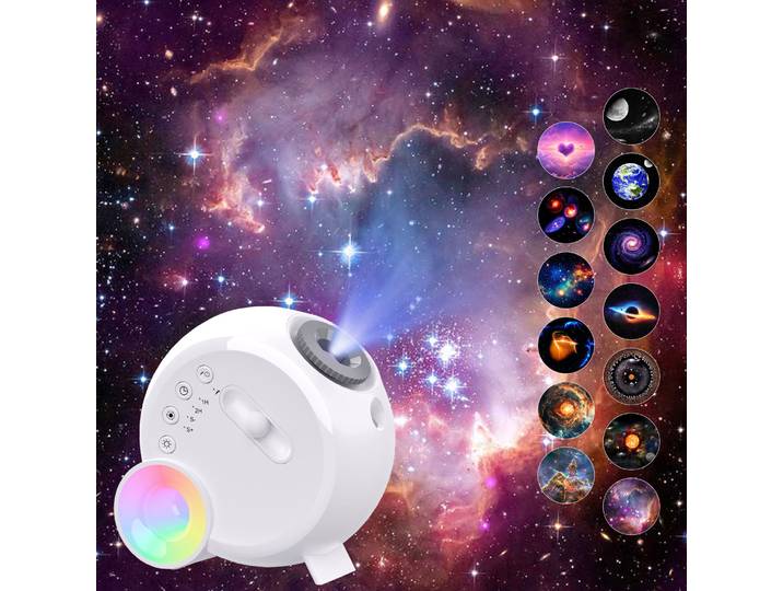 Projecteur Galaxie Réglable, Projecteur Planétarium, Projecteur de Plafond pour Chambre à Coucher, Chambre d'Enfant, Fête, Cadeau pour Enfants et Adultes