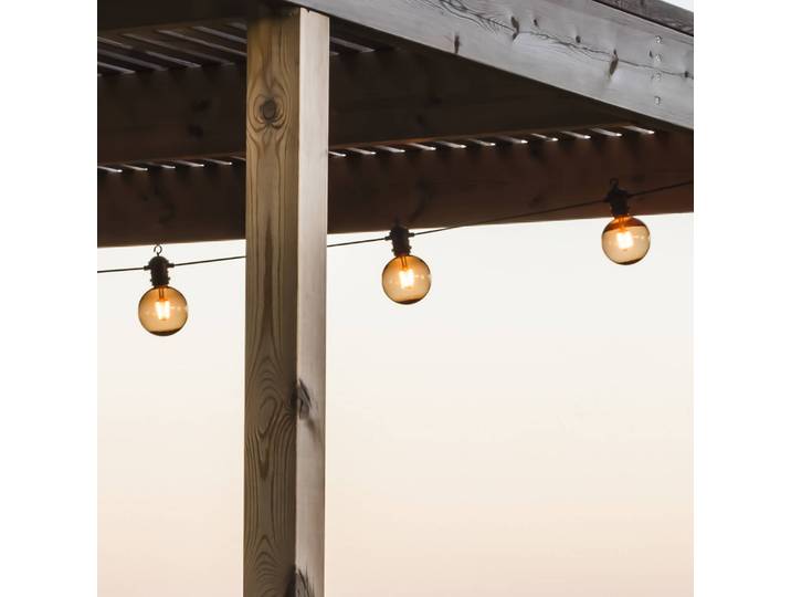 Konstsmide Christmas LED-Solar-Lichterkette Party, 7W, braun, IP44, 1800K dimmbar, braun / rost, Kunststoff, Modern