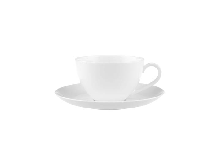 Tasse VILLEROY & BOCH Kaffeetasse mit Untertasse Anmut 280 ml 2er Set weiß , weiß, Porzellan, Trinkgefäße, Tasse