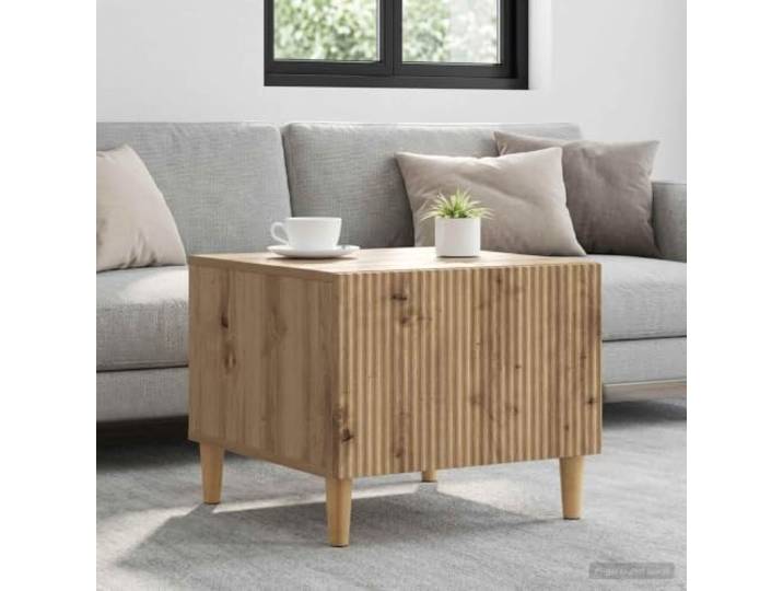 pokgdf Couchtisch Artisan-Eiche 49 x 50 x 40 cm Holzwerkstoff mit Regal Holzwerkstoff, Artisan-Eiche, 49x50x40 cm, großes Fach, Regal, pflegeleichte Oberfläche, kompaktes Design
