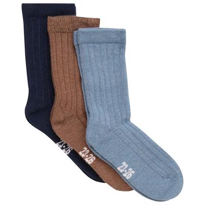 Minymo - Kid's Wool Socks Rib 3-Pack - Multifunktionssocken 15-18 | EU 15-18 grau