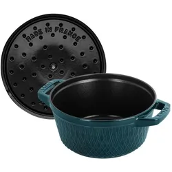 Staub Twisted Cocotte, Pfanne + Kochtopf, Türkis, Blau