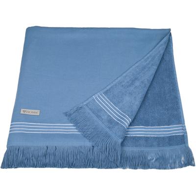 Hamamtuch ROSS "Hamam", blau (kornblau), B:90cm L:180cm, Hamam Frottier, Hamam Frottier, Handtücher, idealer Begleiter für Strand, Sauna oder Wellnessbereich