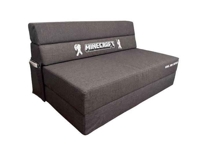 2-Sitzer-Sofa mit Schlaffunktion Minecraft Grau