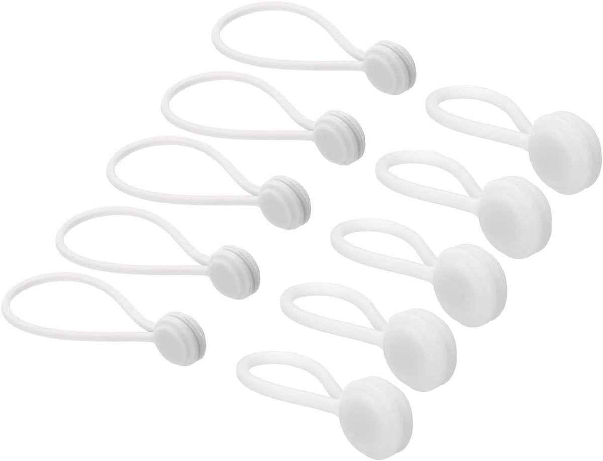 Allecto Magnetische kabelclips Wit - Herbruikbare kabelbinders van plastic