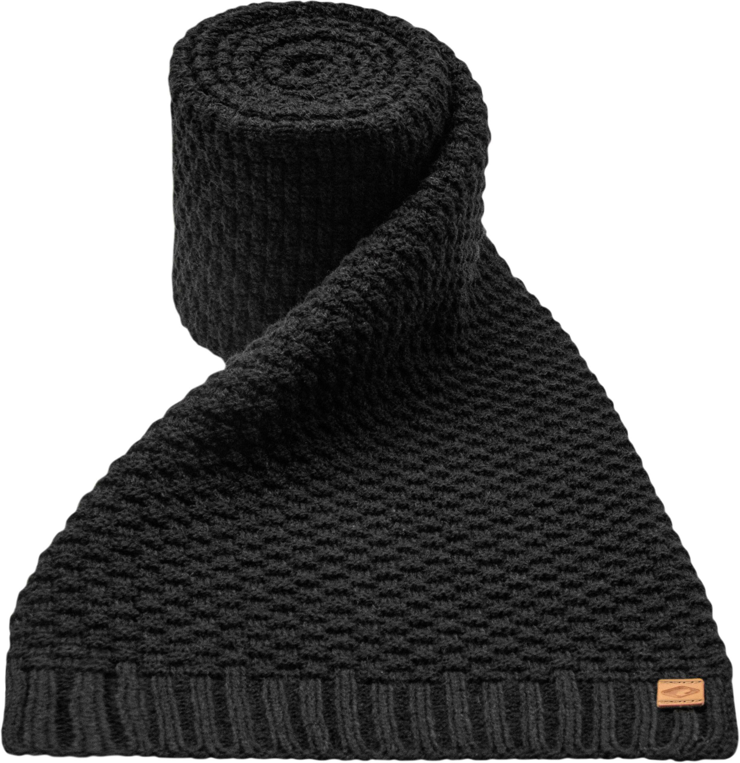Strickschal CHILLOUTS "Garrick Scarf", Herren, schwarz, Grobstrick, Kunstfaser, unifarben, Modetücher Strickschal, mit hochwertigem Strickmuster schwarz Einheitsgröße