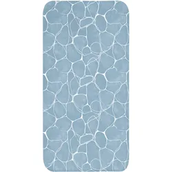 BADEMATTE Organisch - Muster - Blau Badteppich 60x120 cm