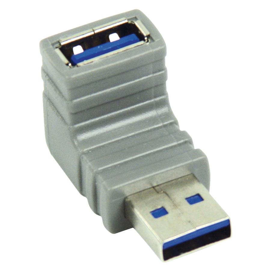 Bandridge Adaptér USB 3.0 A-A úhlový 270° šedá / Adaptér / USB-A (M) - USB-A (F) (USB-A) (BCP582)
