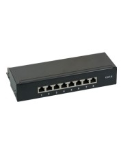 EFB Elektronik EFB-Elektronik Mini Patch Panel geeignet für Wandmontage Rack montierbar RJ-45 X 8 Schwarz RAL 9005 1U 25,4 cm 10" (37736SW.8)