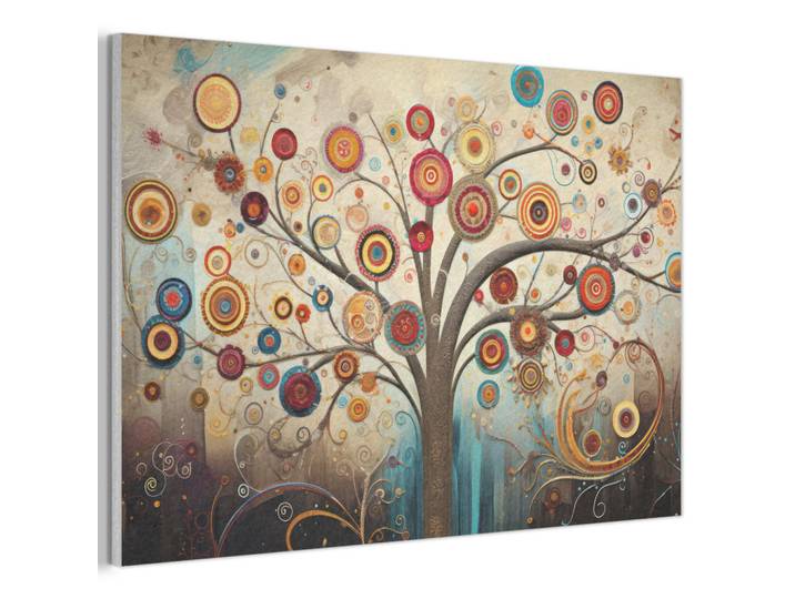 MuchoWow Akustikbild Baum - Baum des Lebens - Farbe Akustikpaneele 90x60 cm, Braun, Kunststoff, Rechteckig, 90x60x0.9 cm, Tapeten & Wandverkleidungen, Akustikpaneele