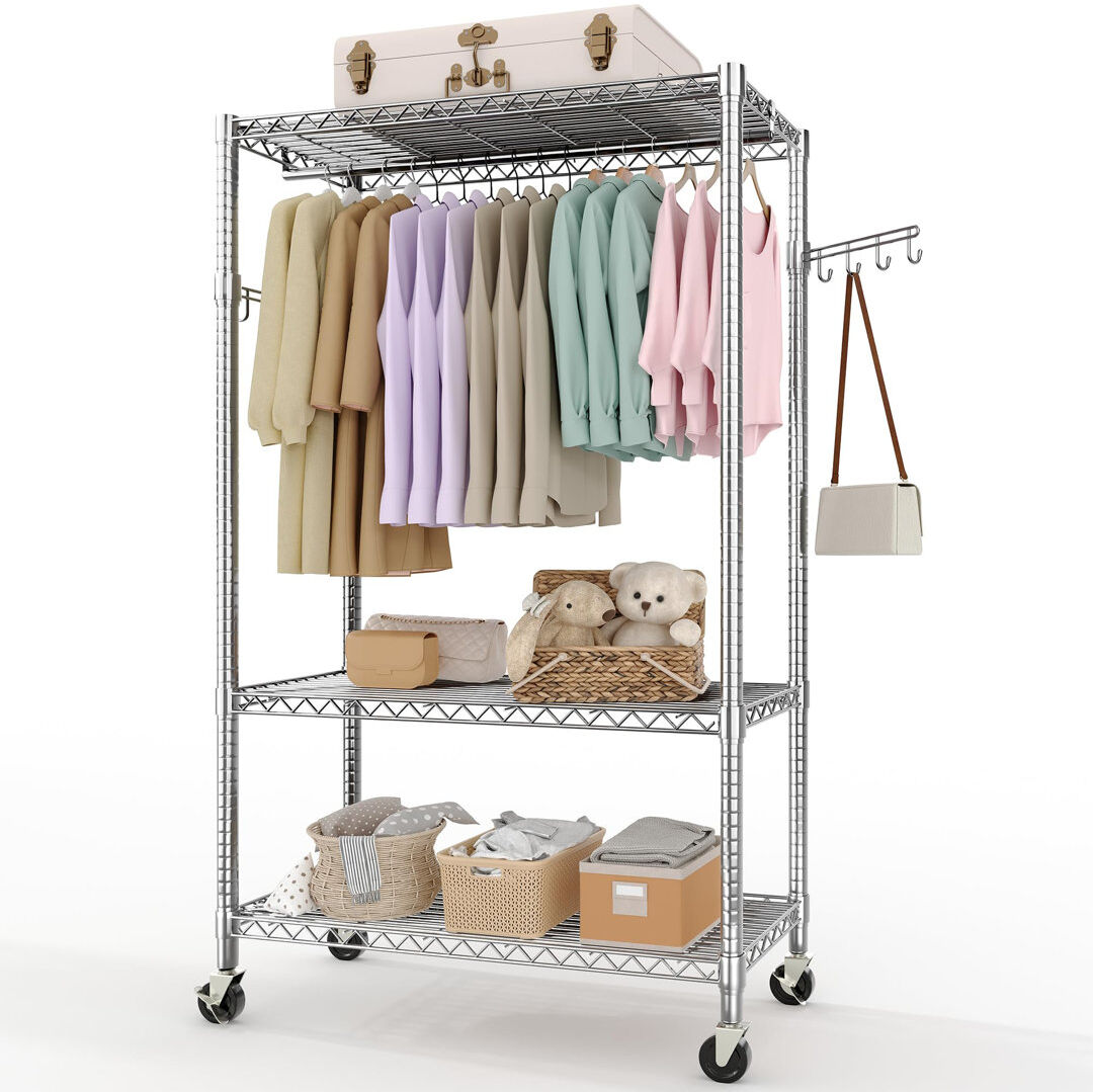 Rio 115 cm Clothes Rack Silver