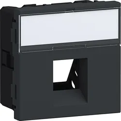 Hager G45DM0519011 Geräteeinbauset für 1x RJ45 Typ 05 Direkt Klipping 45x45 Graphitschwarz
