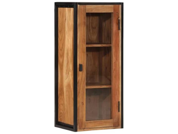 ZQQLVOO Bad-Wandschrank 40x30x90 cm Massivholz Akazie und Eisen Massives Akazienholz, 3 Fächer, Wandmontage, tropisches Hartholz, robust und langlebig, Eisen-Details