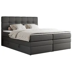 BOXSPRINGBETT ERNI KING 180/200 Dunkelgrau Kunstleder - H3