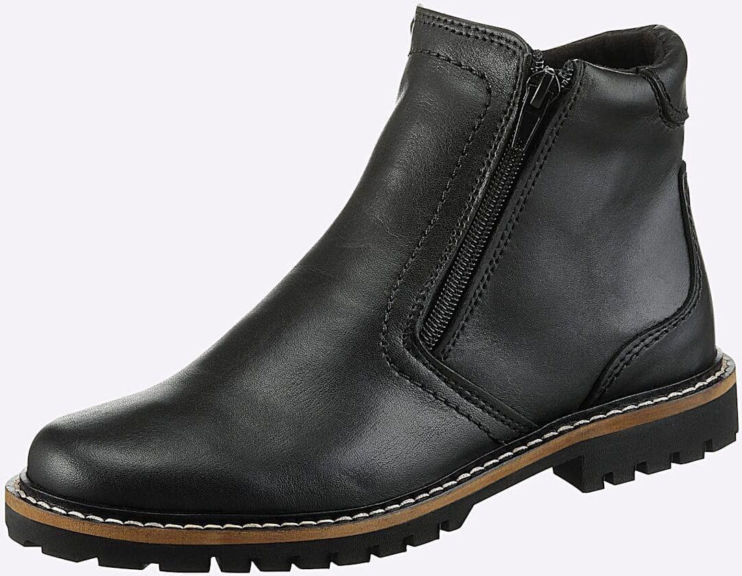 Stiefelette HEINE, Damen, Gr. 35, schwarz, Glattleder, Leder, Rindsleder, Schuhe Stiefelette schwarz 35