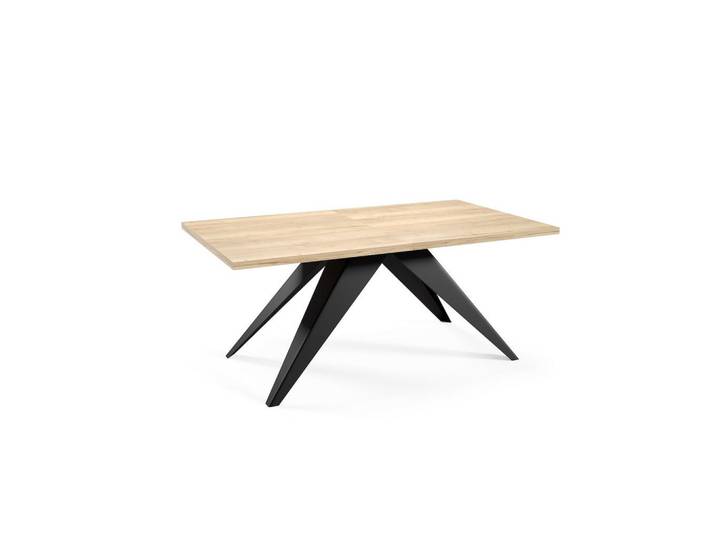 Feldmann-Wohnen Esstisch Vento Halifax Eiche Natur / Schwarz 160/260 / 90 / 76cm, Alteiche, Metall, Rechteckig,Rechteckig, Stativgestell, 90x76x160 cm, Esszimmer, Esstische