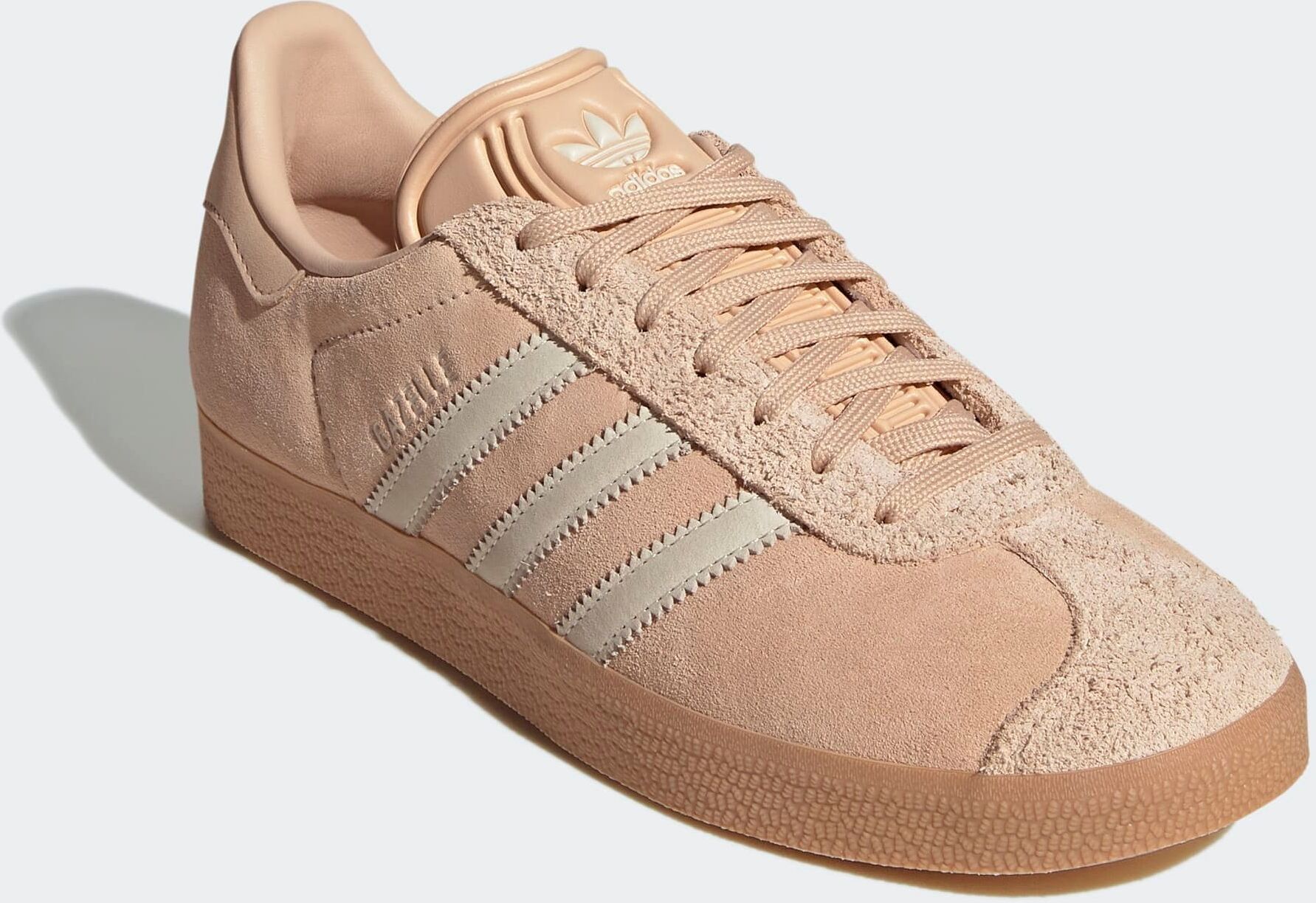 Sneaker ADIDAS ORIGINALS "GAZELLE", Damen, Gr. 41, weiss (halo blush, cream weiß, gum 3), Leder, Schuhe Sneaker halo blush, cream weiß, gum 3 41