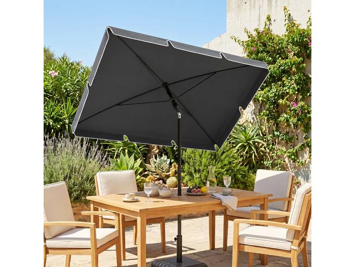 Outsunny Parasol Rectangulaire Inclinable 2m - Gris