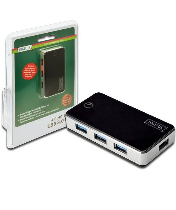 DIGITUS USB 3.0 Hub 4-port schwarz (DA-70231)