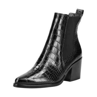 Stiefelette PAUL GREEN "Paul Green Stiefelette Leder/Textil", Damen, Gr. 37,5, Leder, schwarz, Leder, Textil, Schuhe Stiefelette
