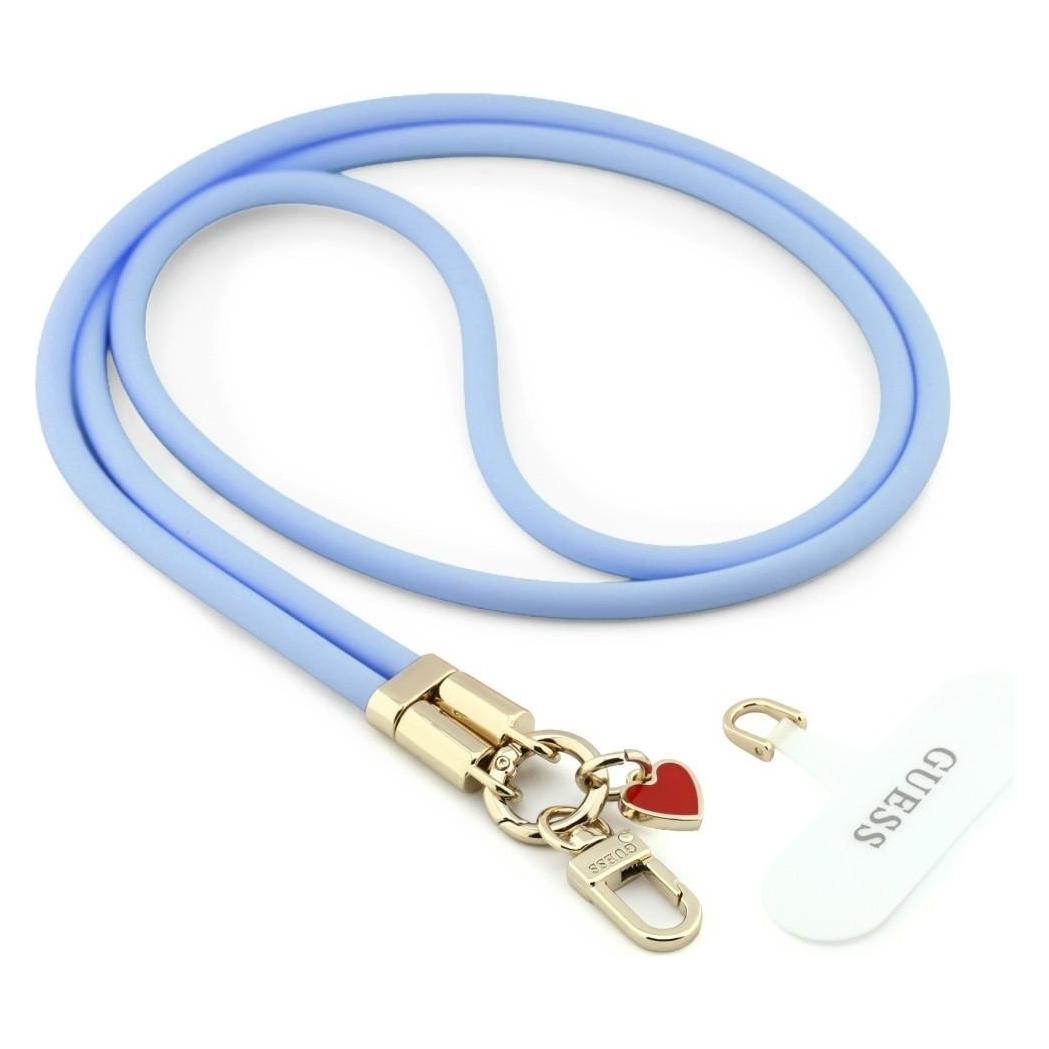 Guess Uniwersalna smycz Universal CBDY Silicone Script Charm niebieski (GUUCBLSSMCB)