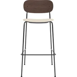 Co Barhocker 78,5 cm, dunkle Eiche, mit gepolstertem Sitz, creme