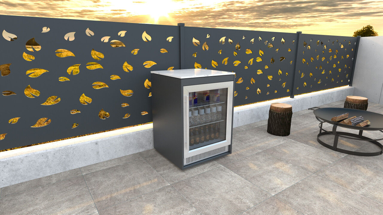 Bellano Living Element für Outdoorküchen inkl. Kühlschrank anthrazit