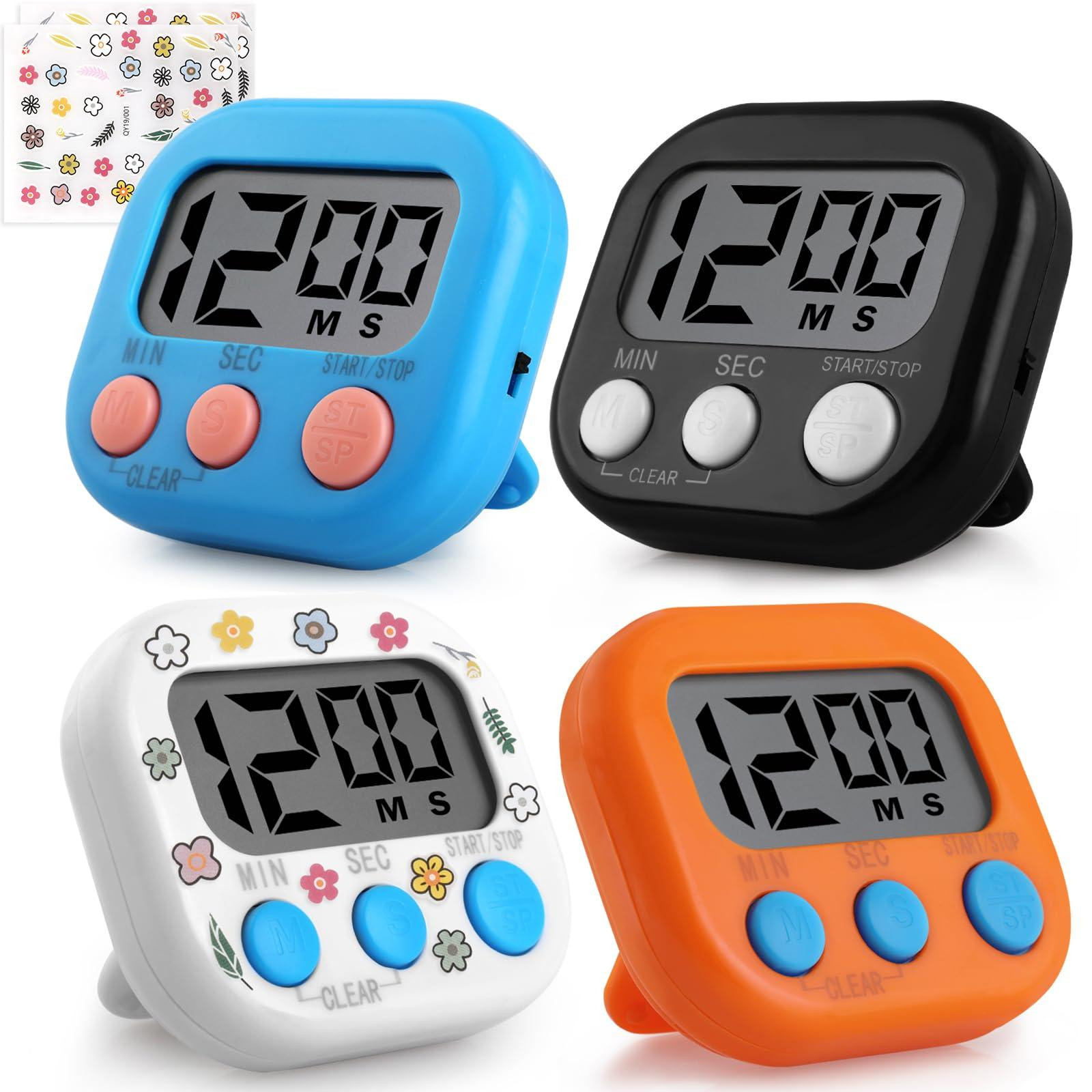 Dripio 4-delige set magnetische keuken timers met LCD-display