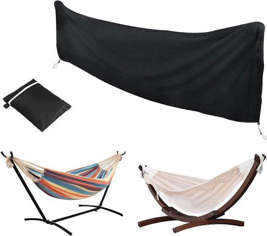 Waterdichte camping hangmat cover in zwart van duurzaam 420D Oxford polyester