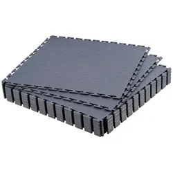VEVOR PVC Garagenboden, 16er-Pack 513x513x5 mm, Werkstattboden, Industrieboden, Klick Verlegung, rutschfeste PVC-Matten mit Diamantplatte für Werkstatt, Lager, Werkzeugraum, Graphitgrau