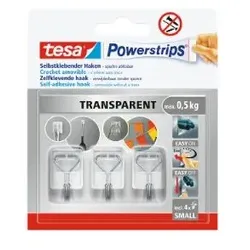 TESA 58620-00003-00 Wandhalterung Drinnen Hilfshaken Transparent 3 Stück(e)