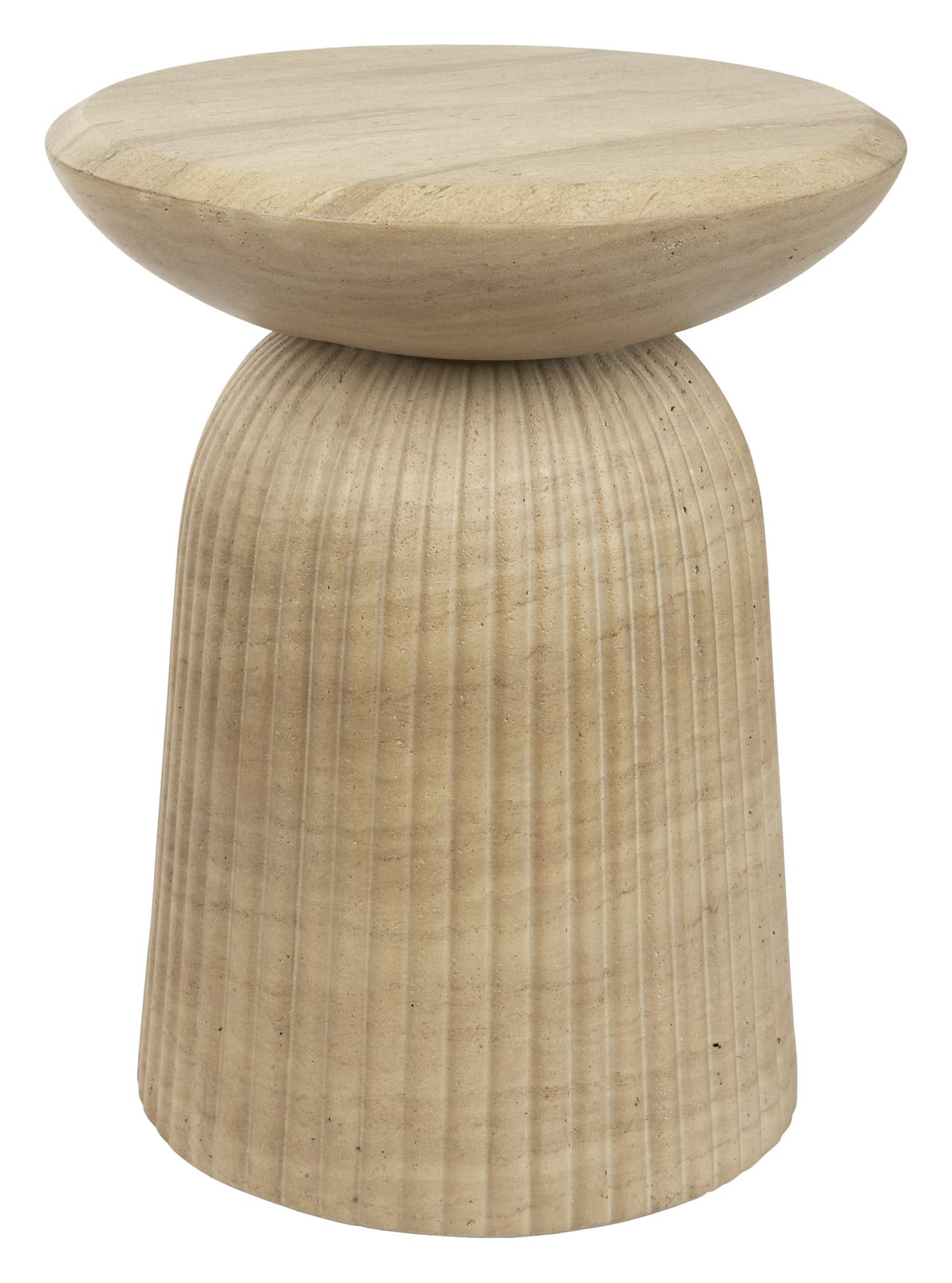 Dutchbone Bijzettafel Brison Beton, Rond, Naturel, B: 35,8 cm, H: 45,7 cm